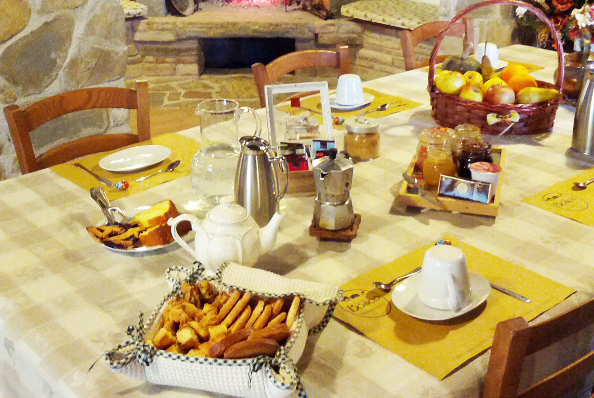 Breakfast at the guesthouse Casale Bosco